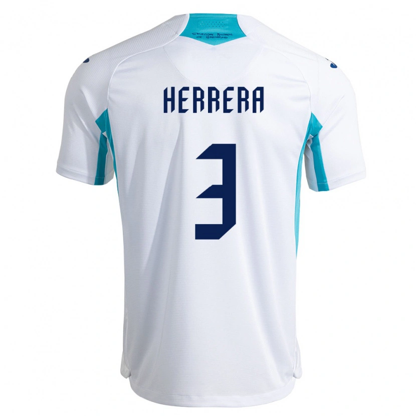 Danxen Pánské Honduras David Herrera #3 Bílá Modrá Nebeská Modrá Domů Hráčské Dresy 26-28 Dres