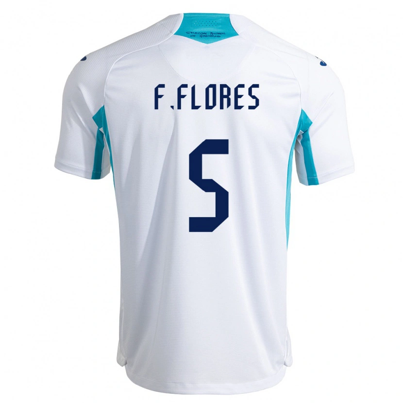 Danxen Pánské Honduras Franklin Flores #5 Bílá Modrá Nebeská Modrá Domů Hráčské Dresy 26-28 Dres