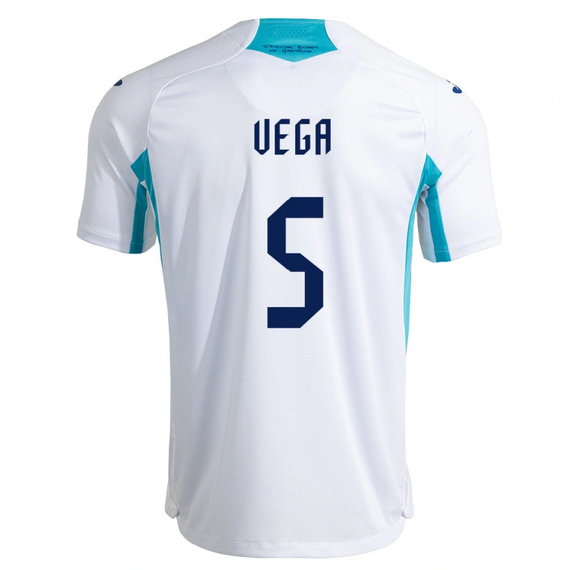 Danxen Pánské Honduras Luis Vega #5 Bílá Modrá Nebeská Modrá Domů Hráčské Dresy 26-28 Dres