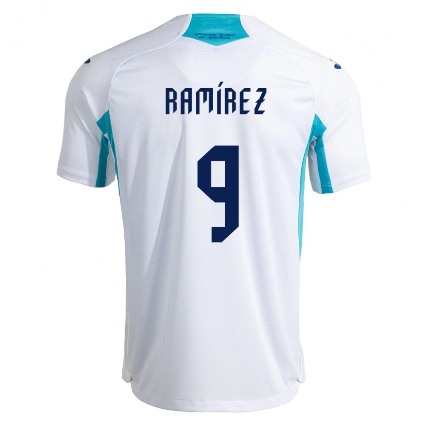 Danxen Pánské Honduras Truimali Ramírez #9 Bílá Modrá Nebeská Modrá Domů Hráčské Dresy 26-28 Dres