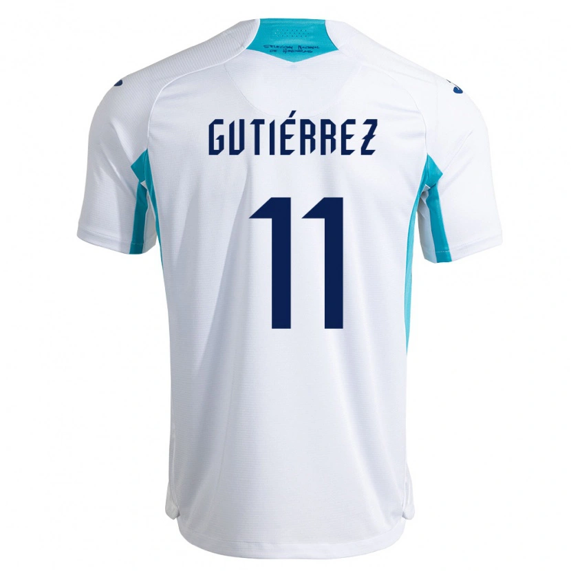 Danxen Pánské Honduras José Gutiérrez #11 Bílá Modrá Nebeská Modrá Domů Hráčské Dresy 26-28 Dres