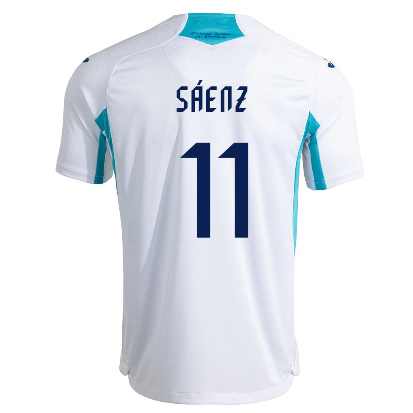 Danxen Pánské Honduras Bryan Sáenz #11 Bílá Modrá Nebeská Modrá Domů Hráčské Dresy 26-28 Dres