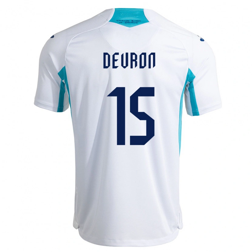 Danxen Pánské Honduras Devron García #15 Bílá Modrá Nebeská Modrá Domů Hráčské Dresy 26-28 Dres