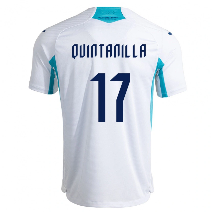 Danxen Pánské Honduras Jayson Quintanilla #17 Bílá Modrá Nebeská Modrá Domů Hráčské Dresy 26-28 Dres