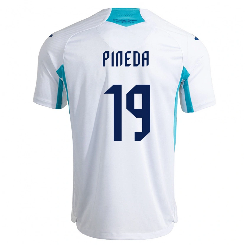 Danxen Pánské Honduras Carlos Pineda #19 Bílá Modrá Nebeská Modrá Domů Hráčské Dresy 26-28 Dres