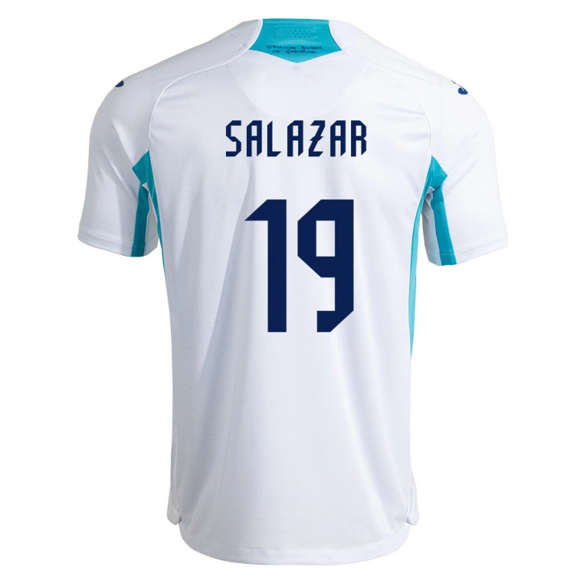 Danxen Pánské Honduras Víctor Salazar #19 Bílá Modrá Nebeská Modrá Domů Hráčské Dresy 26-28 Dres