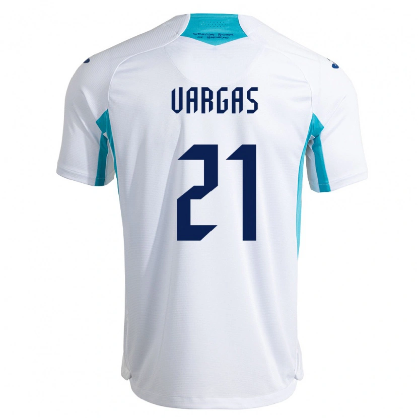 Danxen Pánské Honduras Alenis Vargas #21 Bílá Modrá Nebeská Modrá Domů Hráčské Dresy 26-28 Dres