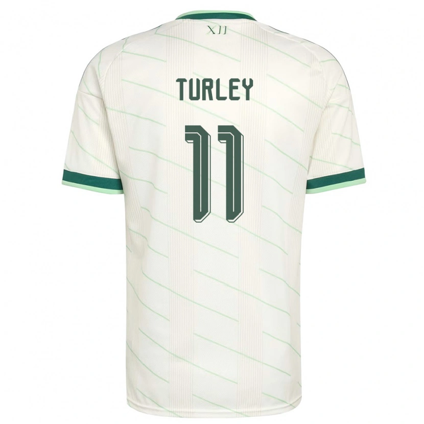 Danxen Pánské Severní Irsko Francis Turley #11 Bílá Zelená Daleko Hráčské Dresy 26-28 Dres