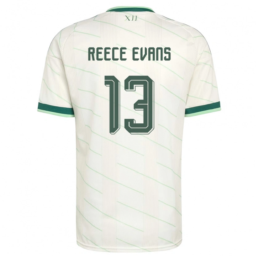 Danxen Pánské Severní Irsko Reece Evans #13 Bílá Zelená Daleko Hráčské Dresy 26-28 Dres