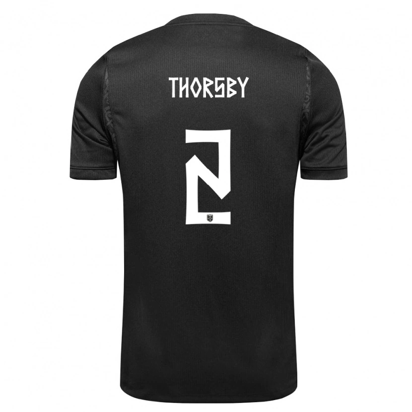 Danxen Pánské Norsko Morten Thorsby #2 Černá Daleko Hráčské Dresy 26-28 Dres