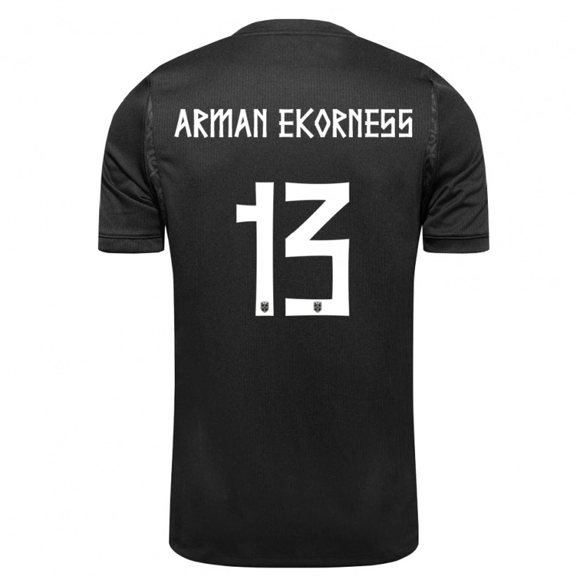 Danxen Pánské Norsko Karsten Arman Ekorness #13 Černá Daleko Hráčské Dresy 26-28 Dres