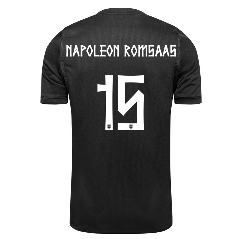 Danxen Pánské Norsko Jakob Napoleon Romsaas #15 Černá Daleko Hráčské Dresy 26-28 Dres