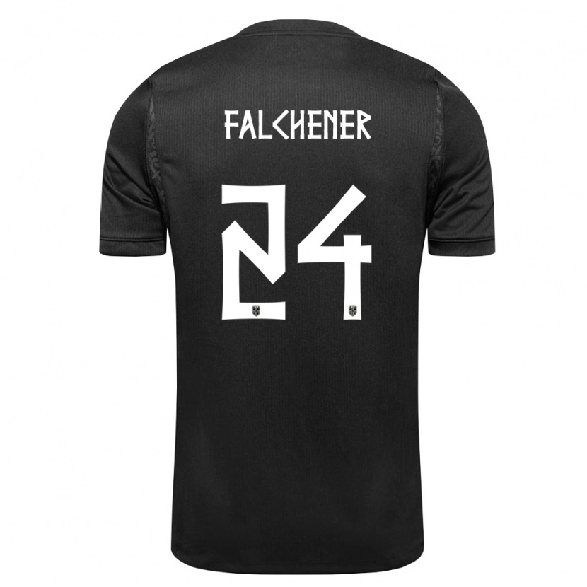 Danxen Pánské Norsko Henrik Falchener #24 Černá Daleko Hráčské Dresy 26-28 Dres