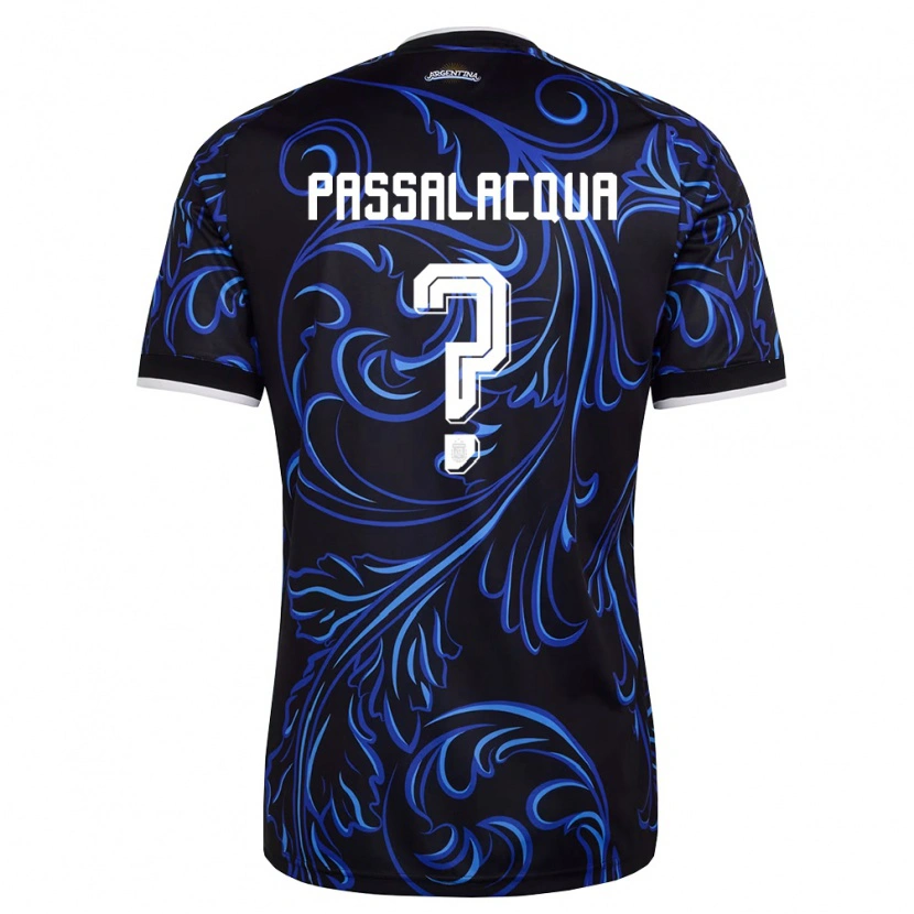 Danxen Pánské Argentina Ramiro Passalacqua #0 Černá Bílá Nebeská Modrá Daleko Hráčské Dresy 26-28 Dres