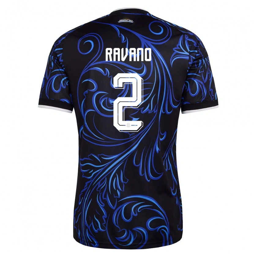 Danxen Pánské Argentina Jonás Ravano #2 Černá Bílá Nebeská Modrá Daleko Hráčské Dresy 26-28 Dres