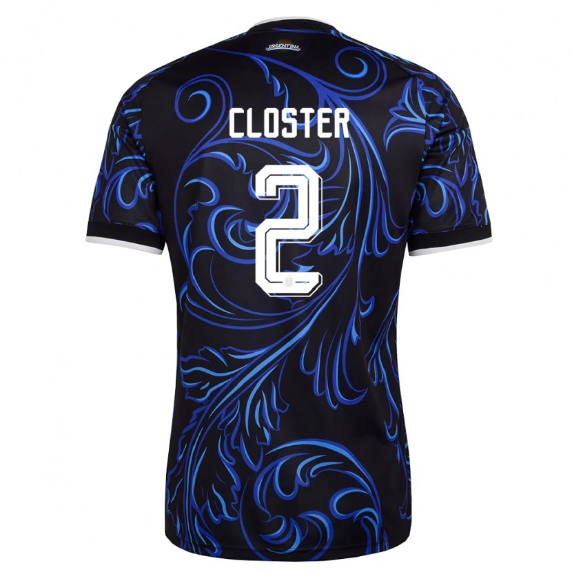 Danxen Pánské Argentina Fernando Closter #2 Černá Bílá Nebeská Modrá Daleko Hráčské Dresy 26-28 Dres