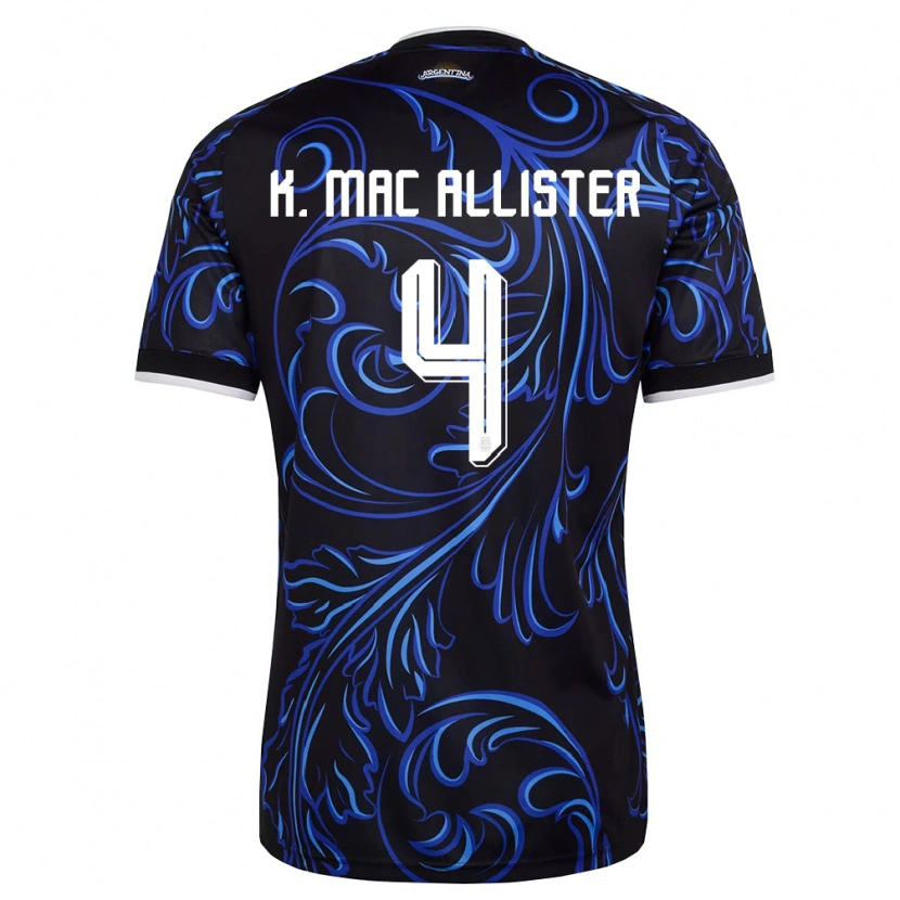 Danxen Pánské Argentina Kevin Mac Allister #4 Černá Bílá Nebeská Modrá Daleko Hráčské Dresy 26-28 Dres
