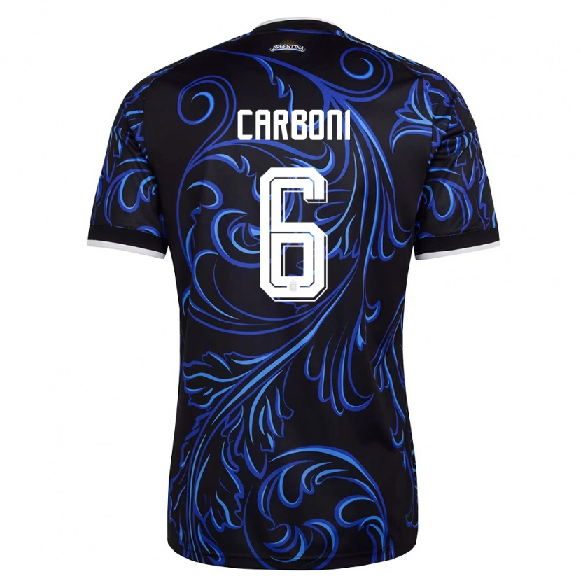 Danxen Pánské Argentina Franco Carboni #6 Černá Bílá Nebeská Modrá Daleko Hráčské Dresy 26-28 Dres