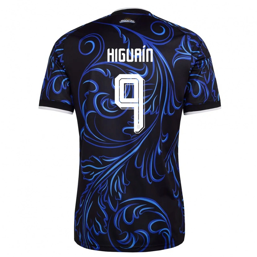 Danxen Pánské Argentina Gonzalo Higuain #9 Černá Bílá Nebeská Modrá Daleko Hráčské Dresy 26-28 Dres