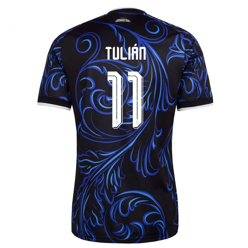 Danxen Pánské Argentina Ramiro Tulián #11 Černá Bílá Nebeská Modrá Daleko Hráčské Dresy 26-28 Dres