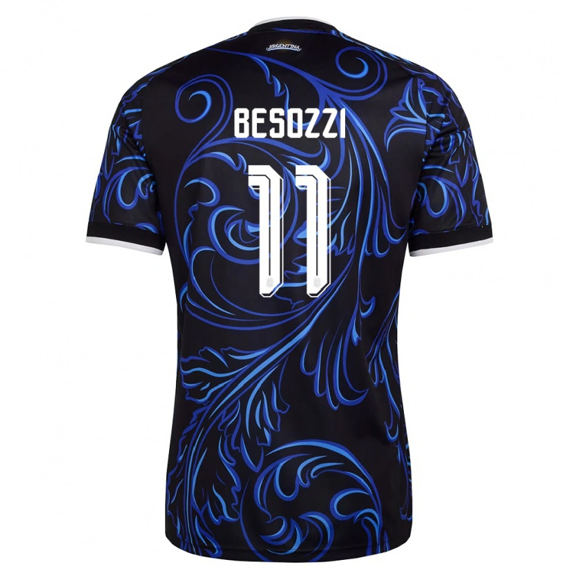 Danxen Pánské Argentina Lucas Besozzi #11 Černá Bílá Nebeská Modrá Daleko Hráčské Dresy 26-28 Dres