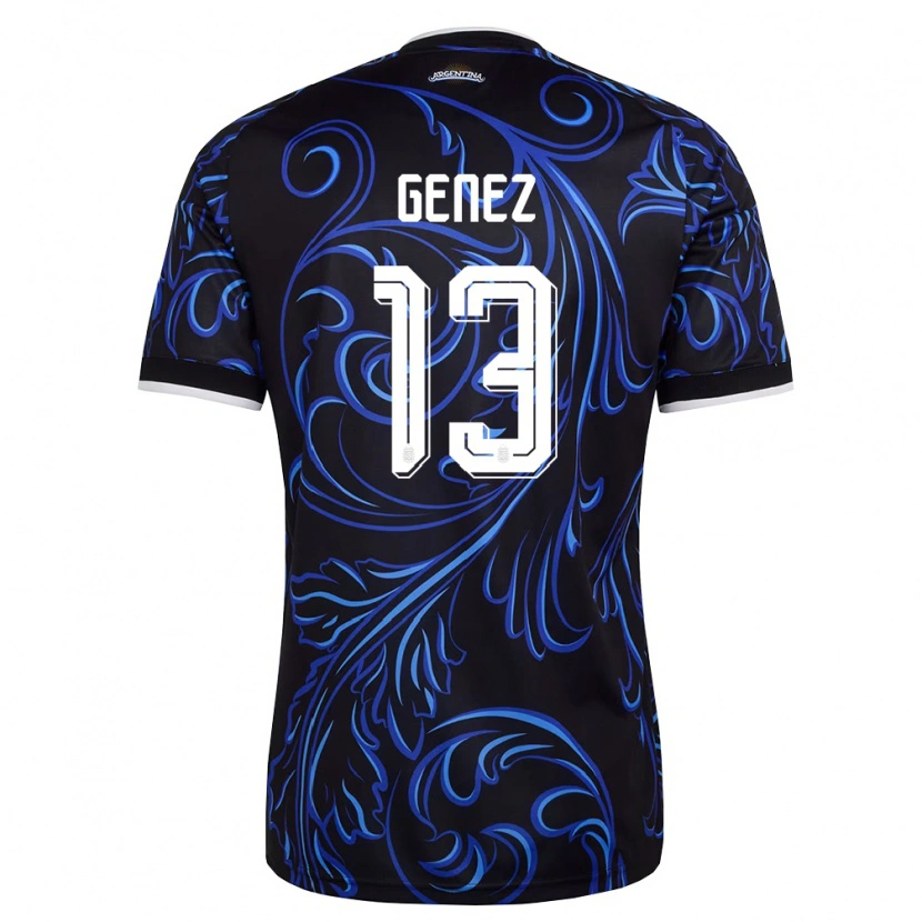 Danxen Pánské Argentina Nahuel Genez #13 Černá Bílá Nebeská Modrá Daleko Hráčské Dresy 26-28 Dres