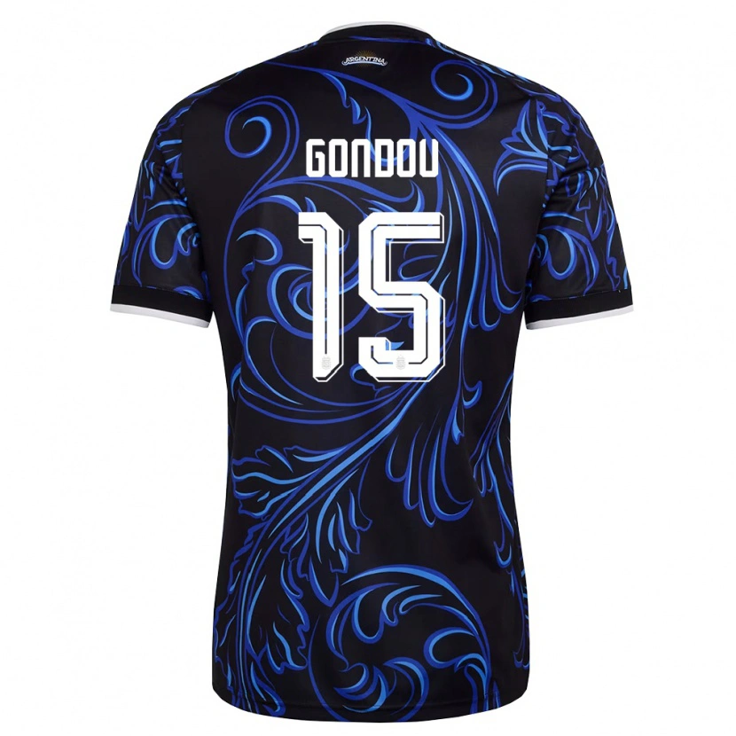 Danxen Pánské Argentina Luciano Gondou #15 Černá Bílá Nebeská Modrá Daleko Hráčské Dresy 26-28 Dres