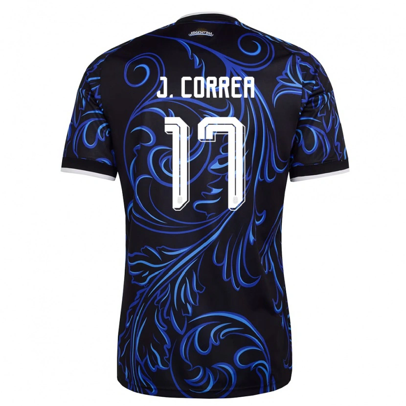 Danxen Pánské Argentina Joaquin Correa #17 Černá Bílá Nebeská Modrá Daleko Hráčské Dresy 26-28 Dres