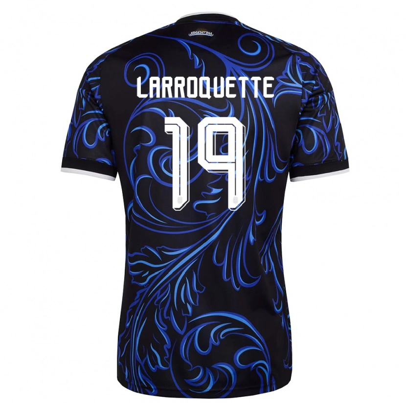 Danxen Pánské Argentina Mariana Larroquette #19 Černá Bílá Nebeská Modrá Daleko Hráčské Dresy 26-28 Dres