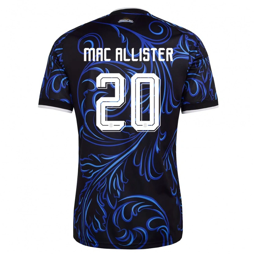 Danxen Pánské Argentina Alexis Mac Allister #20 Černá Bílá Nebeská Modrá Daleko Hráčské Dresy 26-28 Dres