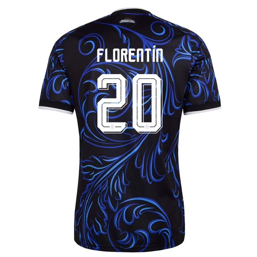 Danxen Pánské Argentina Ciro Florentín #20 Černá Bílá Nebeská Modrá Daleko Hráčské Dresy 26-28 Dres