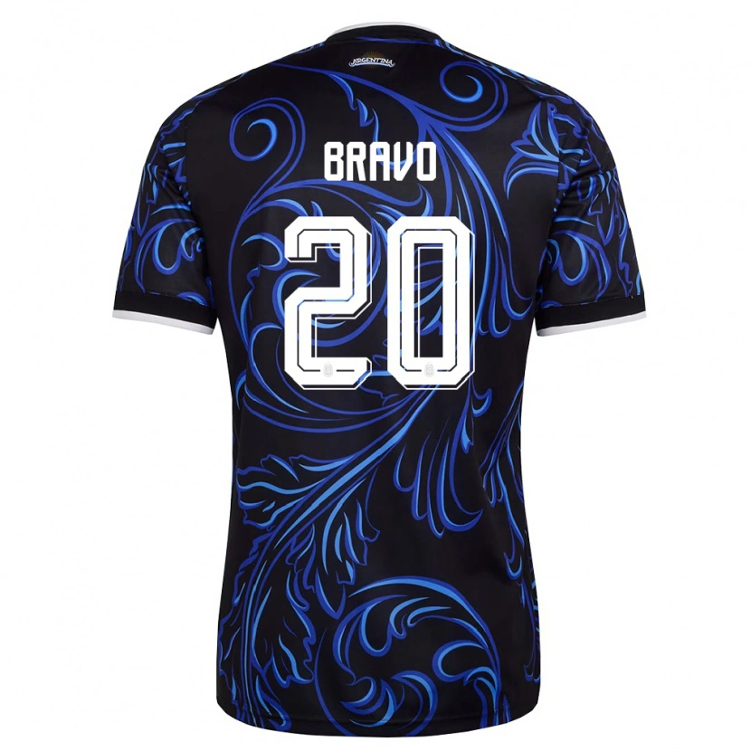Danxen Pánské Argentina Ruth Bravo #20 Černá Bílá Nebeská Modrá Daleko Hráčské Dresy 26-28 Dres