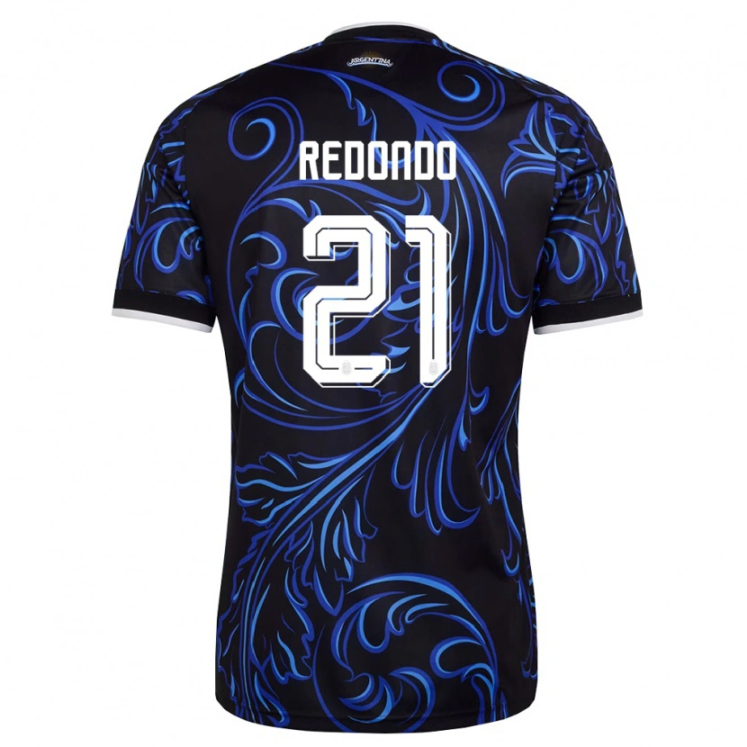 Danxen Pánské Argentina Federico Redondo #21 Černá Bílá Nebeská Modrá Daleko Hráčské Dresy 26-28 Dres