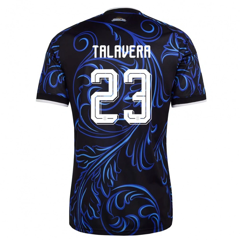 Danxen Pánské Argentina Demian Talavera #23 Černá Bílá Nebeská Modrá Daleko Hráčské Dresy 26-28 Dres