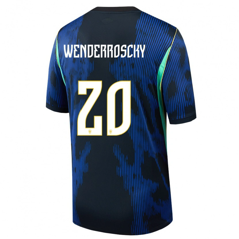 Danxen Pánské Brazílie Arthur Wenderroscky #20 Modrá Námořnická Žlutá Daleko Hráčské Dresy 26-28 Dres