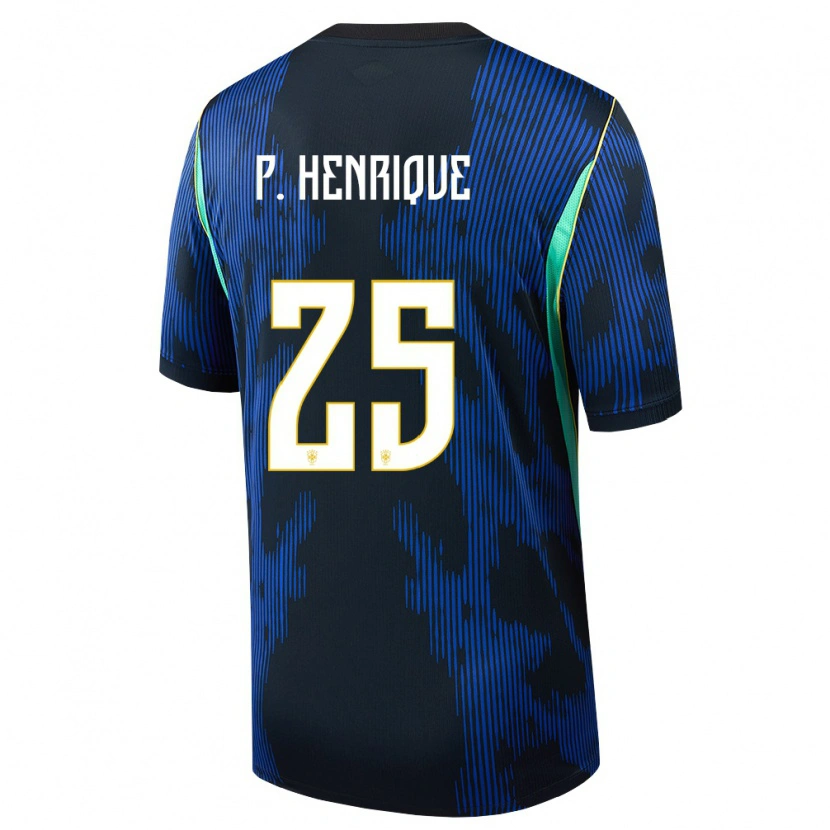 Danxen Pánské Brazílie Paulo Henrique #25 Modrá Námořnická Žlutá Daleko Hráčské Dresy 26-28 Dres
