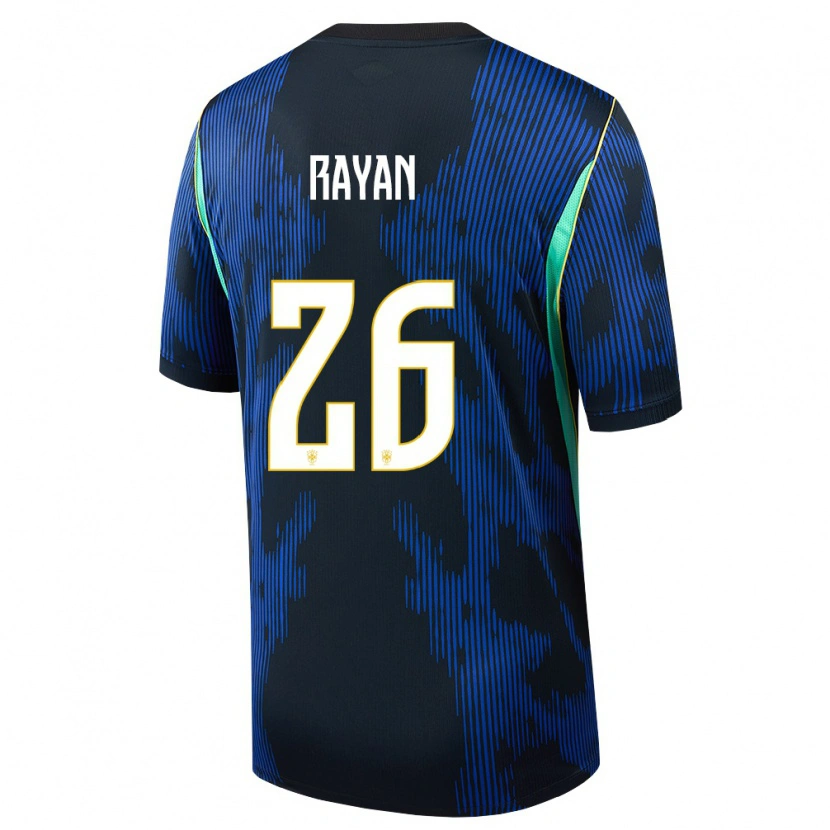 Danxen Pánské Brazílie Rayan #26 Modrá Námořnická Žlutá Daleko Hráčské Dresy 26-28 Dres