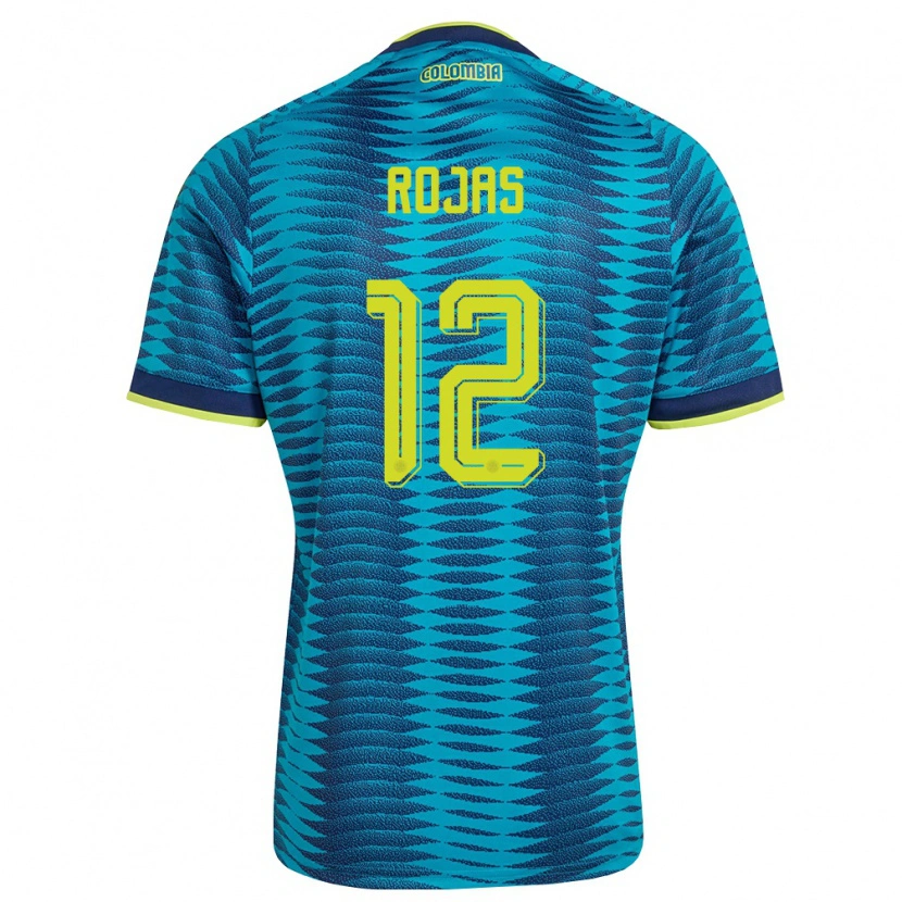 Danxen Pánské Kolumbie Alexéi Rojas #12 Modrá Námořnická Žlutá Daleko Hráčské Dresy 26-28 Dres