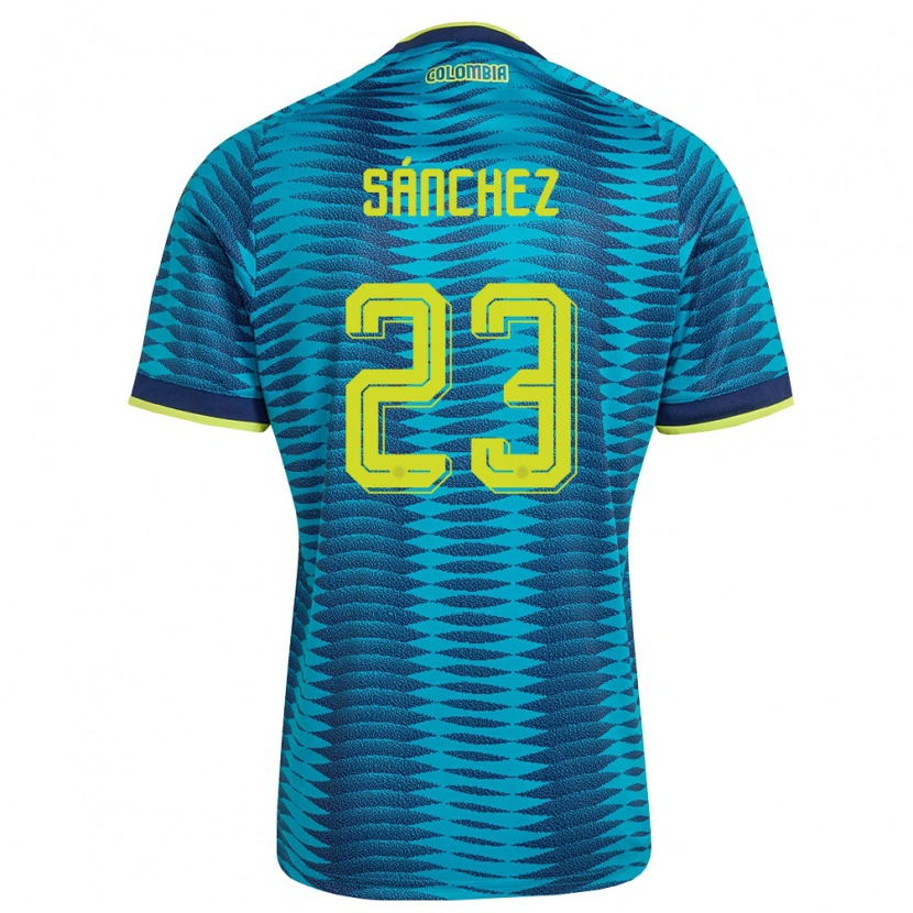 Danxen Pánské Kolumbie Davinson Sánchez #23 Modrá Námořnická Žlutá Daleko Hráčské Dresy 26-28 Dres