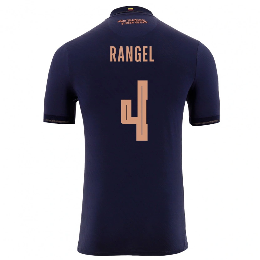 Danxen Pánské Ekvádor Álex Rangel #4 Námořnická Zlatá Daleko Hráčské Dresy 26-28 Dres