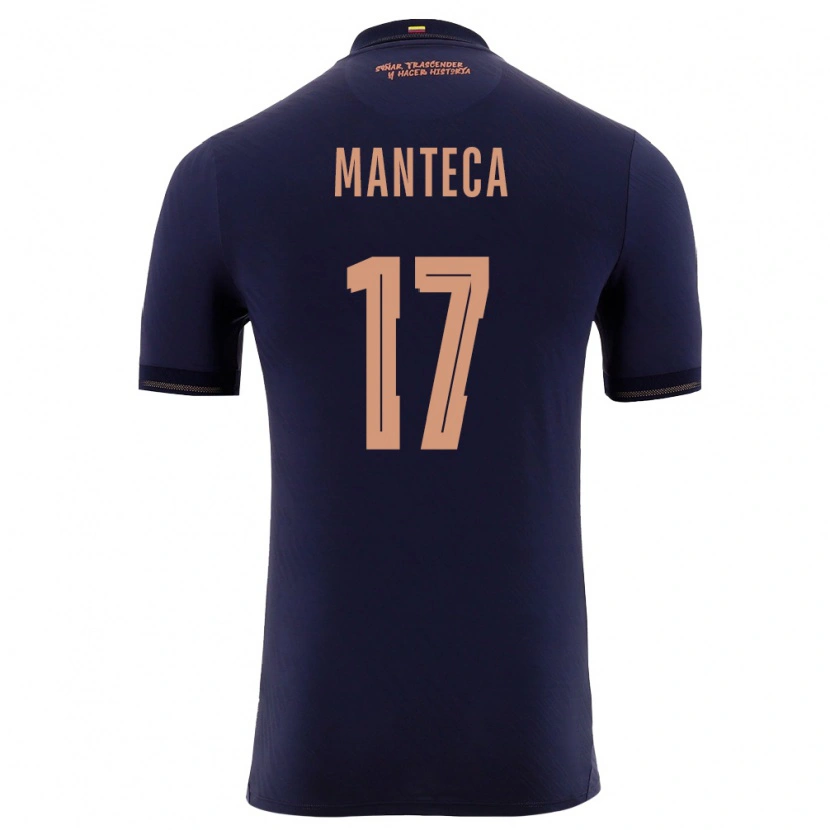 Danxen Pánské Ekvádor Demcy Manteca #17 Námořnická Zlatá Daleko Hráčské Dresy 26-28 Dres