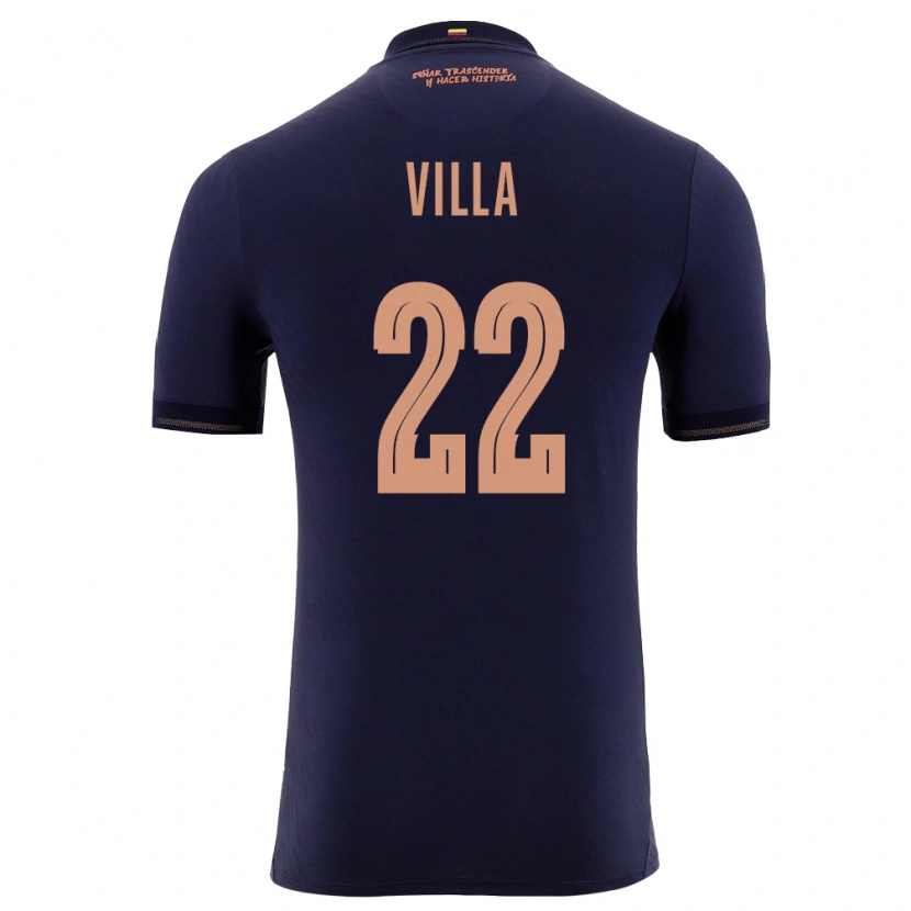 Danxen Pánské Ekvádor Alexis Villa #22 Námořnická Zlatá Daleko Hráčské Dresy 26-28 Dres