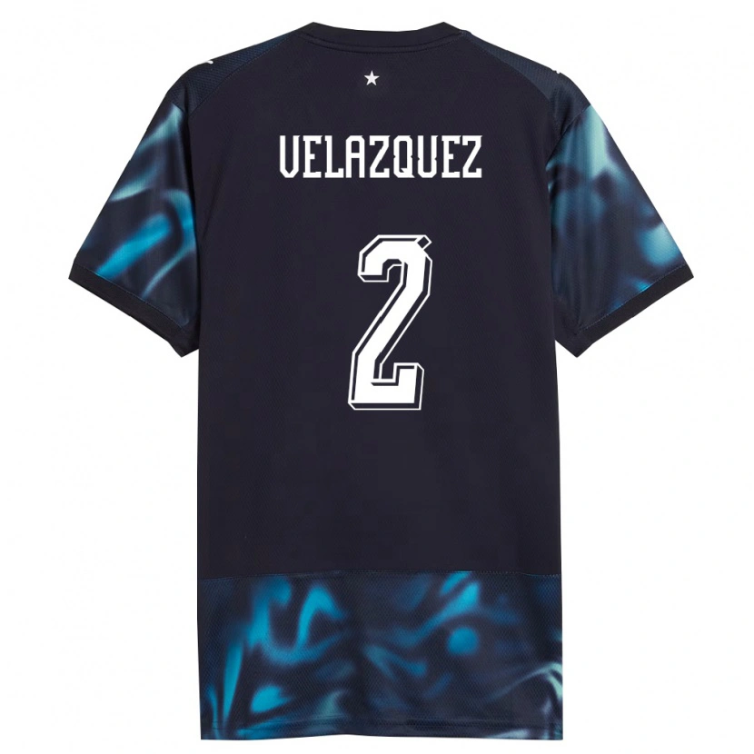 Danxen Pánské Paraguay Gustavo Velázquez #2 Námořnická Nebeská Modrá Daleko Hráčské Dresy 26-28 Dres
