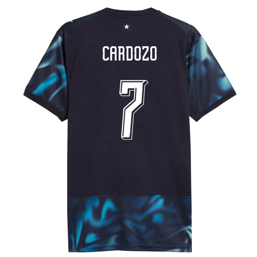 Danxen Pánské Paraguay Fernando Cardozo #7 Námořnická Nebeská Modrá Daleko Hráčské Dresy 26-28 Dres