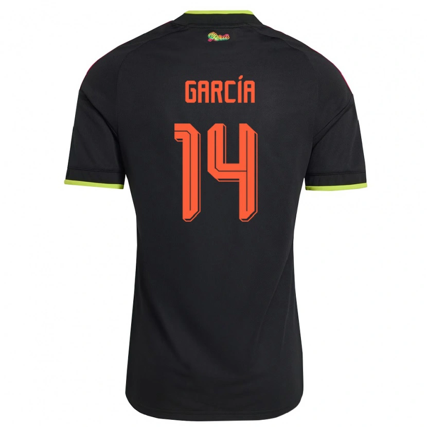Danxen Pánské Peru Paolo García #14 Černá Žlutá Růžová Daleko Hráčské Dresy 26-28 Dres