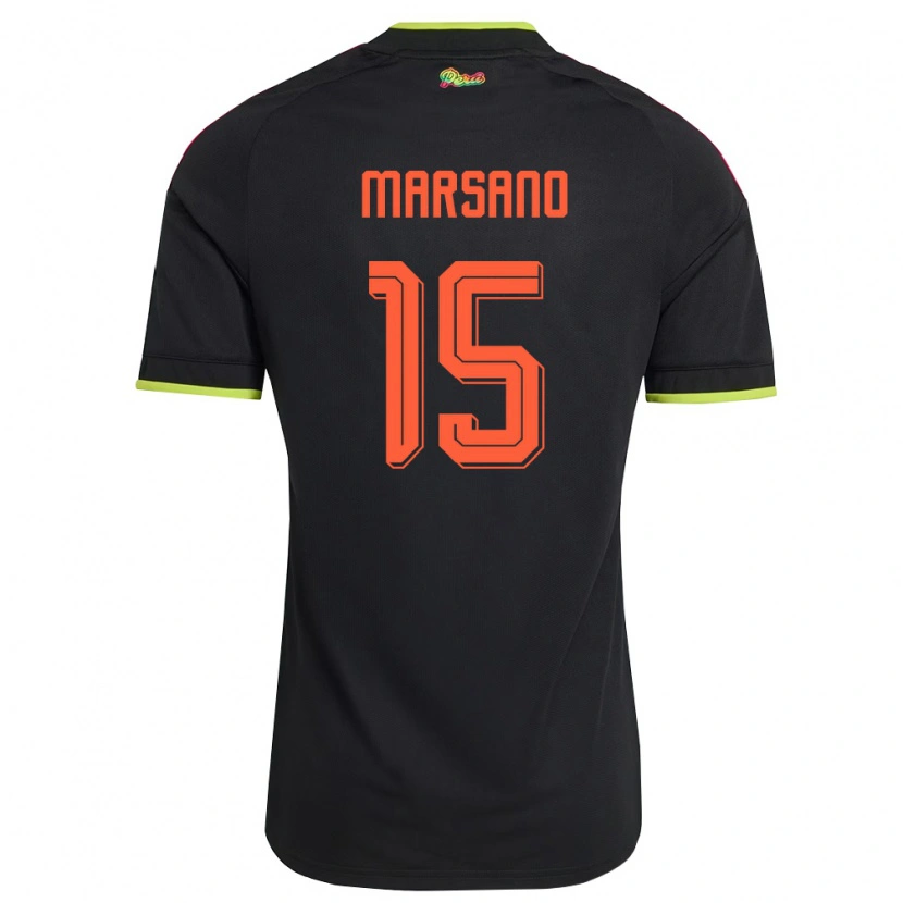 Danxen Pánské Peru Alessandro Marsano #15 Černá Žlutá Růžová Daleko Hráčské Dresy 26-28 Dres