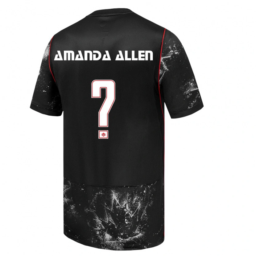 Danxen Pánské Kanada Amanda Allen #0 Černá Bílá Červená Daleko Hráčské Dresy 26-28 Dres
