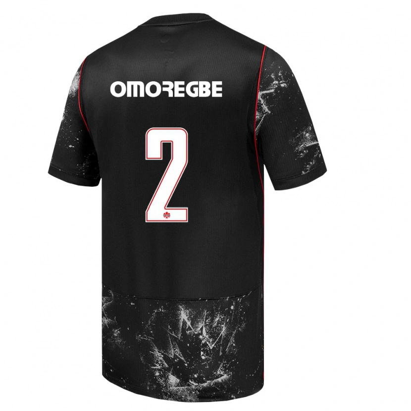 Danxen Pánské Kanada Edwin Omoregbe #2 Černá Bílá Červená Daleko Hráčské Dresy 26-28 Dres