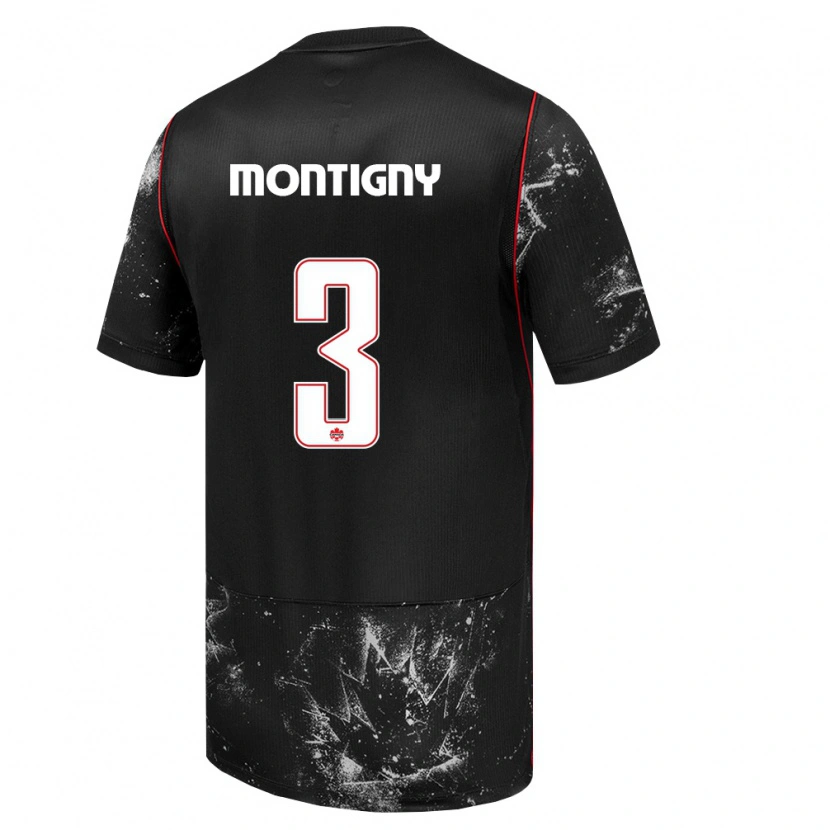 Danxen Pánské Kanada Gaël De Montigny #3 Černá Bílá Červená Daleko Hráčské Dresy 26-28 Dres