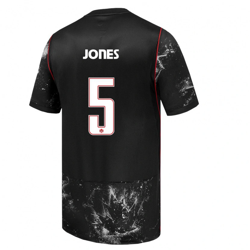Danxen Pánské Kanada Alfie Jones #5 Černá Bílá Červená Daleko Hráčské Dresy 26-28 Dres